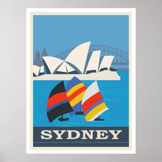 Poster Vintage voyage de Sydney, Australie (Devant)