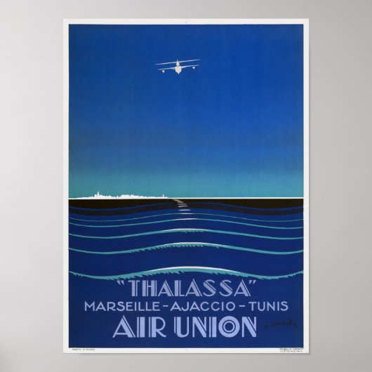 Poster Vintage voyage de Thalassa France 1927 (Devant)
