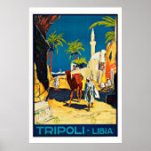 Poster Vintage voyage de Tripoli Libye (Devant)