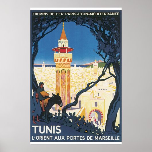 Poster Vintage voyage de Tunis (Devant)