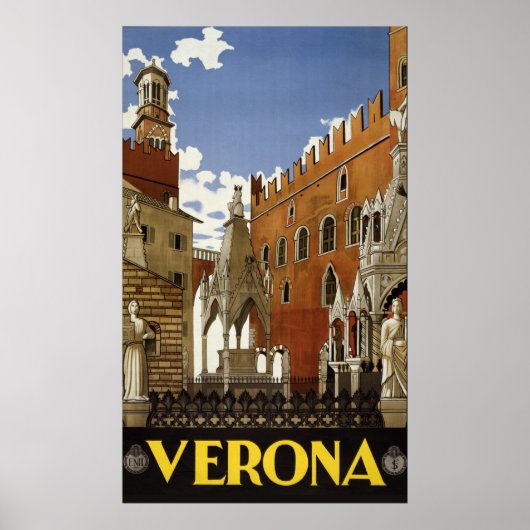 Poster Vintage voyage de Vérone Italie (Devant)