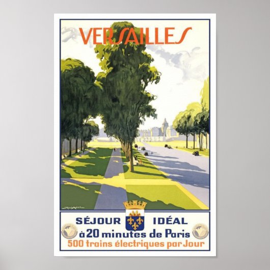 Poster Vintage voyage de Versailles France (Devant)