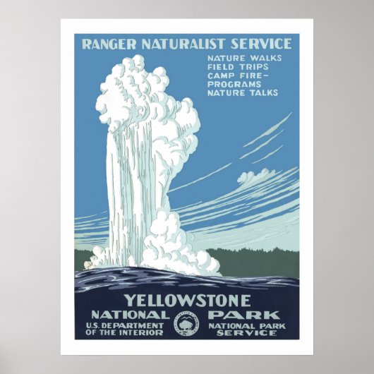 Poster Vintage voyage de Yellowstone (Devant)