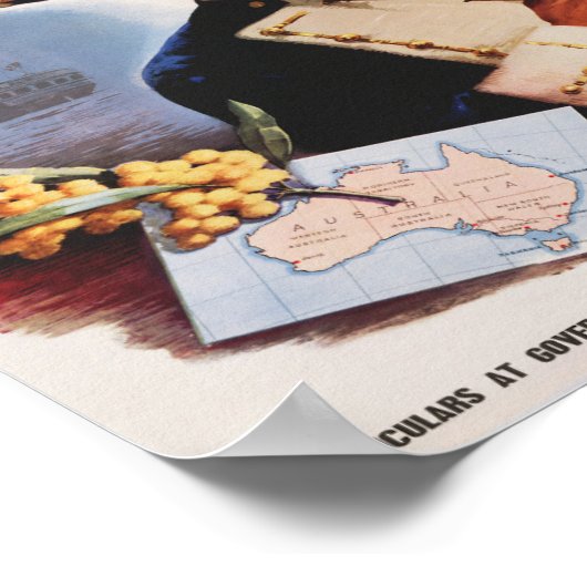 Poster Vintage voyage Découvrez l'Australie (Coin)