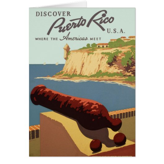 Poster Vintage voyage, Découvrez Porto Rico ! (Devant)