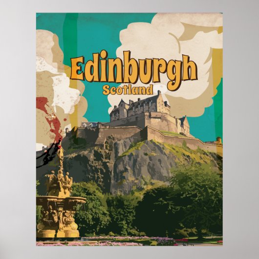 Poster Vintage voyage d'Édimbourg (Devant)
