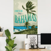 Poster Vintage voyage des Bahamas (Bureau à domicile)
