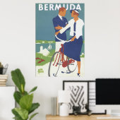 Poster Vintage voyage des Bermudes (Bureau à domicile)