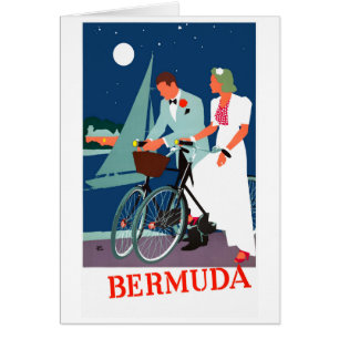 Poster Vintage voyage des Bermudes restauré