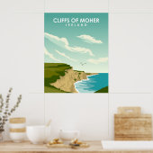 Poster Vintage voyage des falaises de Moher Irland (Cuisine)