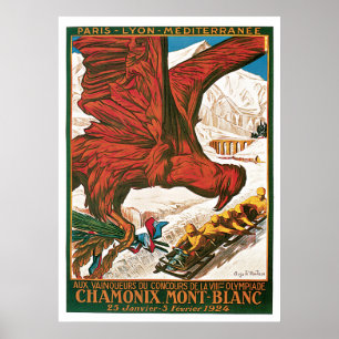 Poster Vintage voyage des Jeux olympiques d'hiver