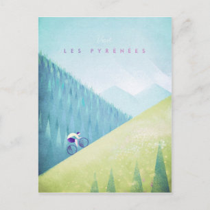 Poster Vintage voyage des Pyrénées - Carte postale