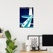 Poster Vintage voyage d'Imperial Airways Airlines (Bureau à domicile)