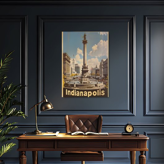 Poster Vintage voyage d'Indianapolis