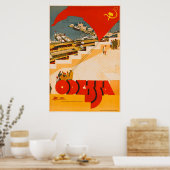 Poster Vintage voyage d'Odessa Ukraine (Cuisine)