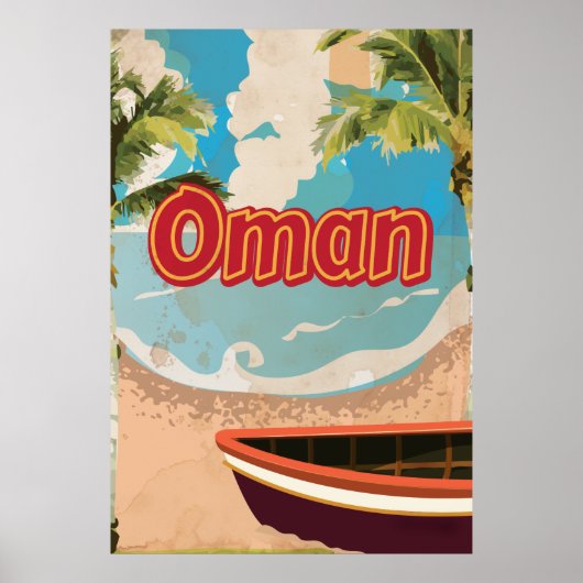 Poster Vintage voyage d'Oman (Devant)