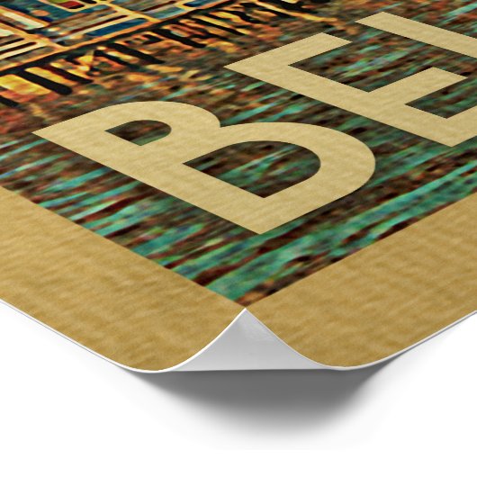 Poster Vintage voyage du Belize (Coin)