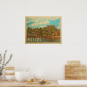 Poster Vintage voyage du Belize (Cuisine)