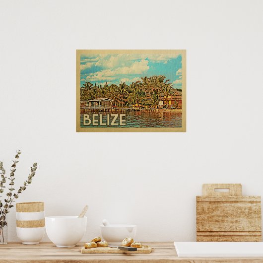 Poster Vintage voyage du Belize (Cuisine)