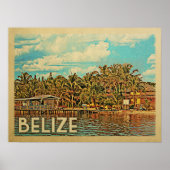 Poster Vintage voyage du Belize (Devant)