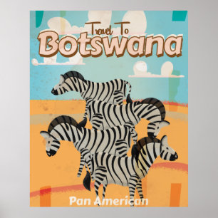 Poster Vintage voyage du Botswana.
