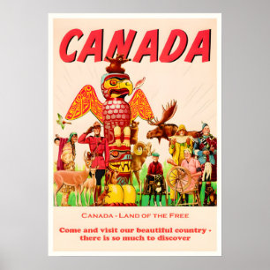Poster Vintage voyage du Canada