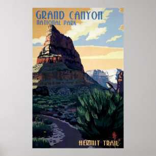 Poster Vintage voyage du Grand Canyon du Parc nati