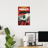 Poster Vintage voyage du Grand Prix de Monaco (Bureau à domicile)