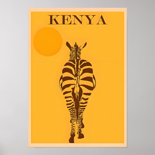 Poster Vintage voyage du Kenya (Devant)