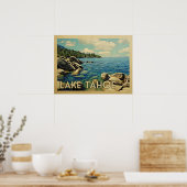 Poster Vintage voyage du lac Tahoe (Cuisine)