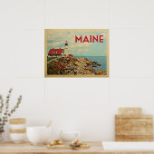 Poster Vintage voyage du Maine (Cuisine)