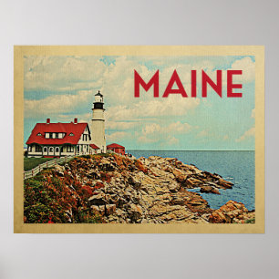 Poster Vintage voyage du Maine