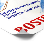 Poster Vintage voyage du Maine de Boston restauré (Coin)