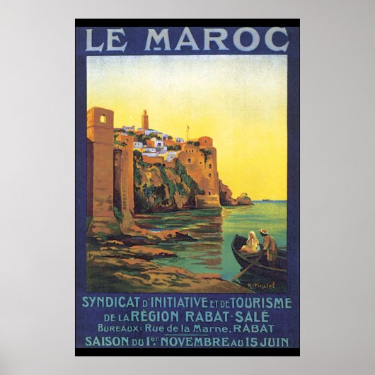 Poster Vintage voyage du Maroc (Devant)