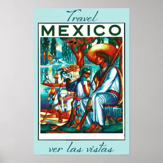 Poster Vintage voyage du Mexique (Devant)