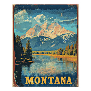 Poster Vintage voyage du Montana