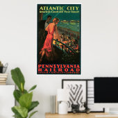 Poster Vintage voyage du New Jersey d'Atlantic City (Bureau à domicile)