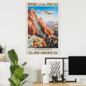 Poster Vintage voyage du Pérou des Incas (Bureau à domicile)