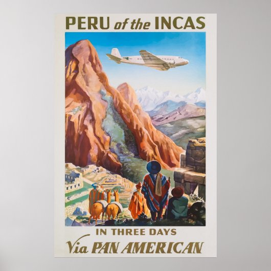 Poster Vintage voyage du Pérou des Incas (Devant)