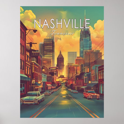 Poster Vintage voyage du Tennessee de Nashville (Devant)