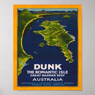 Poster Vintage voyage Dunk Australie
