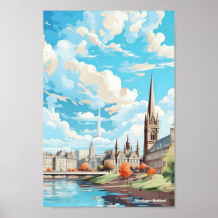 Poster Vintage voyage écossais d'Aberdeen