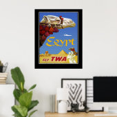 Poster Vintage voyage Egypte Grande taille (Bureau à domicile)