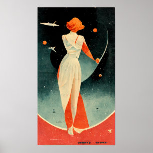 Poster Vintage voyage. Espace