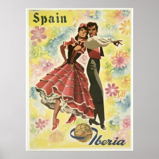 Poster Vintage voyage Espagne (Devant)