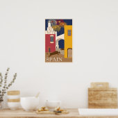 Poster Vintage voyage Espagne (Cuisine)