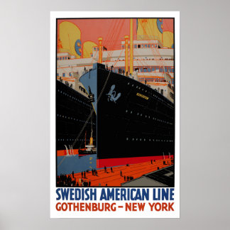 Poster Vintage voyage - États-Unis Göteborg