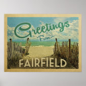 Poster Vintage voyage Fairfield Beach (Devant)
