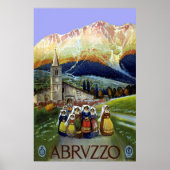 Poster Vintage voyage, Femmes des Abruzzes, Italie (Devant)