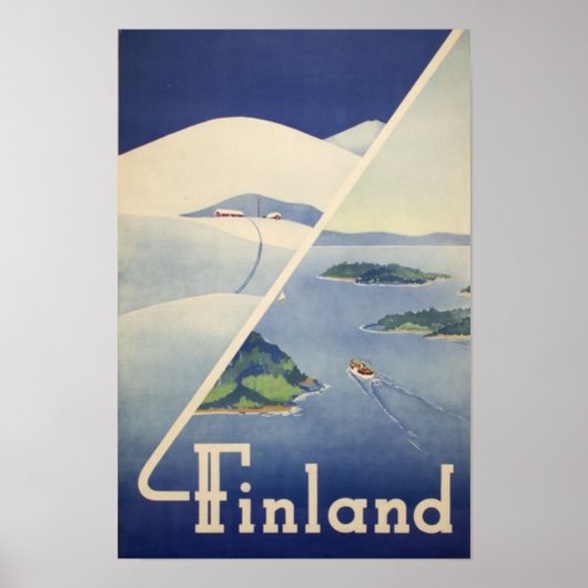 Poster Vintage voyage finlandais (Devant)